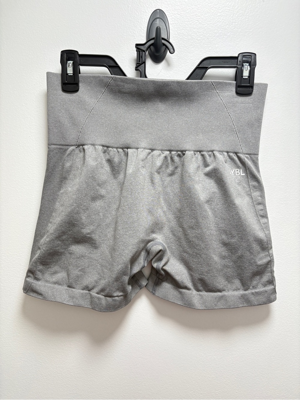 ABYL Gray Empower Athletic High-Waist Shorts - Large - performance gym